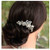 Olbye Silver Wedding Hair Comb Rhinestone Crystal Bridal Headpiece Pearl Hair Accessories for Bride and Bridesmaids Wedding Hair Piece