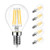 G14 LED Globe Filament Bulb E12 Screw Base, LVWIT Dimmable 60W Equivalent 2700K Warm White Chandelier Edison Light Bulb(6-Pack)