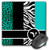 3dRose LLC 8 x 8 x 0.25 Inches Mouse Pad, Elegant Animal Print Monogram, Teal V (mp_35579_1)