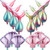 12 Pieces Mermaid Tail Balloons Sea Shells Balloons Helium Foil Ocean Balloons Bright Colored for Birthday Wedding Summer Beach Mermaid Sea Theme Party Supplies (Blue Pink, Blue Green, Purple, Pink)