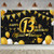 13th Birthday Black Gold Party Decoration, Extra Large Fabric Sign Poster Happy 13th Birthday Party Supplies, Official Teenager 13th Anniversary Backdrop Banner Photo Booth Background