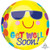Anagram International Bright Sunny Get Well Soon Orbz Party Balloon, 16", Multicolor