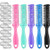 5 Pieces Razor Comb with 20 Pieces Razors, Hair Cutter Comb Dual Side Cutting Scissors Hair Thinning Comb Double Edge Hair Razor Comb Slim Haircuts Cutting Tool (5 Colors)