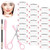 51 Pieces Eyebrow Stencil Shaper Kit, Include 24 Pairs Reusable Plastic Eyebrow Templates Eyebrow Grooming Shaping Stencil with Eyebrow Razor Trimmer, Eyebrow Scissor, Eyebrow Brush DIY Grooming Tools
