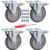 DICASAL 5 Inches Heavy Duty 360 Degrees Swivel Casters TPR Wheels Castors with Safety Dual Locks and Brakes Pack of 4