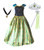 Cokos Box Girls Coronation Dress Princess Costume Necklace Tiara Wand Set, 5T to 6X, Green