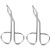 Luxxii (2 Pack) Scissors Shaped Eyebrow Straight Tip Tweezers Clip - Flat Tip Tweezers Hair Plucker for Hair and Eyebrows Personal Care (Silver Tone)