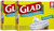 Glad Garbage Small, White, 30 ct, 4 gallons, 2pk