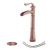 BWE Vessel Sink Faucet with Drain Assembly and Supply Line Lead-free Waterfall Single Handle One Hole Bathroom Faucets Deck Mount Lavatory Mixer Tap Tall Body Antique Brass Copper
