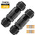 Junction Box IP68, Missicee Box IP68 Outdoor Waterproof Connectors External Electrical Junction Box External Sleeve Coupler Cable (Black-2pcs)