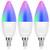 Smart Candelabra Light Bulb, Kwaiffeo E12 Smart WiFi LED Candle Bulbs Work with Alexa Google Home, 2.4G(Not 5G) 40W Equivalent Color Changing RGBCW Dimmable Multicolor Bulb, No Hub Required 3 Pack