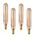 LXcom E12 LED Bulb Dimmable Candelabra Light Bulbs Soft Warm 2200K T20 Tubular Shape Amber Glass 10W Incandescent Replacement Edison Bulb for Chandelier Pendant Lighting, 4 Pack