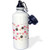 3dRose Pretty Pink and Charcoal Gray Layered Flowers Pattern-Sports Water Bottle, 21oz (wb_215642_1), 21 oz Multicolored