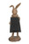 Creative Co-op Rabbit Holding Working Chalkboard Figures and Figurines, Brown