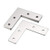uxcell Flat Angle Bracket Plate L Shape Repair Joining Support Brace, 85mmx85mm Silver Tone, 4Pcs