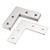 uxcell Flat Angle Bracket Plate L Shape Repair Joining Support Brace, 85mmx85mm Silver Tone, 5Pcs