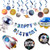 Outer Space Birthday Party Decorations Pack Galaxy Themed Party Supplies Solar System Hanging Swirls Rocket Spacecraft Astronaut Balloons Kit Happy Birthday Banner Planets Room Classroom Decor Maimai