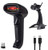 USB Wireless Barcode Scanner with Stand,Symcode Barcode Scanner Wireless Versatile 2-in-1 (2.4Ghz Wireless+USB 2.0 Wired) Rechargeable Cordless 1D Barcode Reader USB Handheld Bar Code Scanner Wireless
