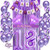 18th Birthday Decorations for Girls, 18th Birthday Balloons Purple, 18th Birthday Decorations, Purple Balloons, It's My Birthday Sash, Cake Topper, Birthday Banner for 18th Birthday Decorations (18th)