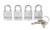 Master Lock 1820Q 3/4" Wide Solid Body Padlock Keyed Alike; 4 Pack