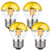 LXcom 4W G45 Edison LED Bulb Gold Tipped Half Chrome LED Light Bulb (4 Pack)- E26/E27 Base G45 Antique Dimmable Vintage LED Filament Bulbs Warm White 2700K 40W Equal, AC110V-130V