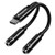 USB C to 3.5mm Aux Audio Headphone Splitter, Koopao Type C to Dual 3.5mm Aux Headphone Jack Adapter, Hi-Res Stereo 2 Way Y Cable Cord for Samsung Galaxy S20 Ultra, iPad, Oneplus 7 Pro, 32bit/384khz