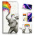 for iPhone 11 Pro, Designed Flip Wallet Phone Case Cover, A3957 Rainbow Elephant
