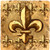 Thirstystone Ambiance Travertine Coaster, Multicolored, Gold Fleur de Lis