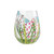 Enesco Lolita Stemless Wine Glass Dragonfly, Artisan-Blown Glass with Hand-Painted Design