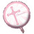 Creative Converting 40218 Blessings Pink 18" Round Foil Balloon Party Supplies, Multicolor