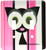 3dRose lsp_6334_2 My Lucky Black Cat Pink Stripes Design Double Toggle Switch Multicolor