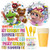 BashBox Disney Muppet Babies Birthday Party Supplies Pack Including Cake & Lunch Plates, Cutlery, Cups, Napkins (8 Guests) Plus BONUS Candles