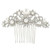 EVER FAITH Austrian Crystal Cream Simulated Pearl Wedding Cluster Flower Hair Comb Clear Silver-Tone EVER FAITH Austrian Crystal Cream Simulated Pearl Wedding Cluster Flower Hair Comb Clear Silver-Tone