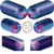 Outer Space Galaxy Birthday Party Supplies Bundle Pack of Dinner Plates, Snack Plates and Napkins for 16 Guests plus Bundle of Fun Sticker