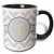 3dRose 222108_4 Grey And White Chevron With Yellow Monogram Initial T Mug 11 oz Black