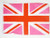 AZ FLAG Union Jack Pink Flag 18'' x 12'' Cords - Pink UK - United Kingfom Small Flags 30 x 45cm - Banner 18x12 in