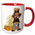 3dRose 216859_5 Cute Witch Flying Her Groom Says Yes I Can Drive A Stick in Black Mug, 11 oz, Red