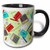 3dRose 185466_4 Accountant Themed Pattern Green Two Tone Mug 11oz Black