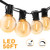 Bomcosy Outdoor String Lights, 50FT G40 LED Globe String Lights with 25+1pcs Shatterproof Bulbs,1 Watt Dimmable 2700K, 25 X E12 Socket, IP45 Waterproof, Patio Lights