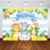 COMOPHOTO 7x5ft Jungle Animals Baby Shower Backdrop Jungle Safari Zoo Party Decorations Photography Background Tropical Fruit Animal Baby Shower Party Banner Backdrops