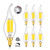 CRLight 6W LED Candelabra Bulb 5000K Daylight White Glow, 70W Equivalent 700LM, E12 Base Dimmable LED Chandelier Light Bulbs, Antique Edison Style Clear Glass C35 Candle Flame Tip, 6 Pack