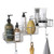 FANHAO Shower Caddy Basket with Hooks for Shampoo Conditioner Bathroom Shelf Storage Organizer Adhesive No Drilling Wall Mounted, Rustproof Stainless Steel