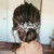 Jeairts Flower Bride Wedding Hair Comb Silver Crystal Bridal Hair Side Combs White Beaded Headpiece Hair Dress Decorative Hair Accessories for Women and Girls