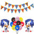 Happy Birthday Sonic Banner Sonic Hedgehog Foil Balloons Latex Balloons for Kids Birthday Party Decorations