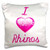 3dRose pc_121757_1 Pretty Pink Flowery I Love Rhinos-Pillow Case, 16 by 16"