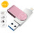 Looffy USB Flash Drive, Photo Stick for iPhone, 128GB External Storage Memory iOS Stick Photostick Mobile, Thumb Drive USB 3.0 Compatible iPhone/iPad/PC/Type C/Android Backup OTG Smart Phone-Pink