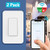 MoKo Smart Light Switch, 2 Pack, 3-Way Smart WiFi Light Switch with Remote Control and Timer,Compatible with Alexa, Google Home and IFTTT, No Hub Required, White