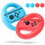 Steering Wheel for Nintendo Switch Joy-Con, Racing Steering Wheel Controller Handle 2 pack with 4 Thumb Grip Caps