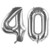 ZOOYOO Silver 40 Foil Mylar Number Balloons for 40th Birthday Party Decoration Supplies,40th Anniversary,40 Inch.
