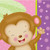Girl Monkey Baby Shower Napkins, 16ct